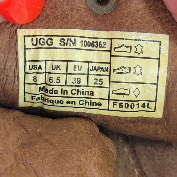 UGG Jenaya Leather Crooked Monkey Sandals Womens 8 Chestnut Multi Color 1006362 - Picture 6 of 8